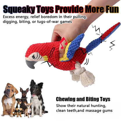 Indestructible Plush Parrot Dog Toy for All Dogs - Smarsty