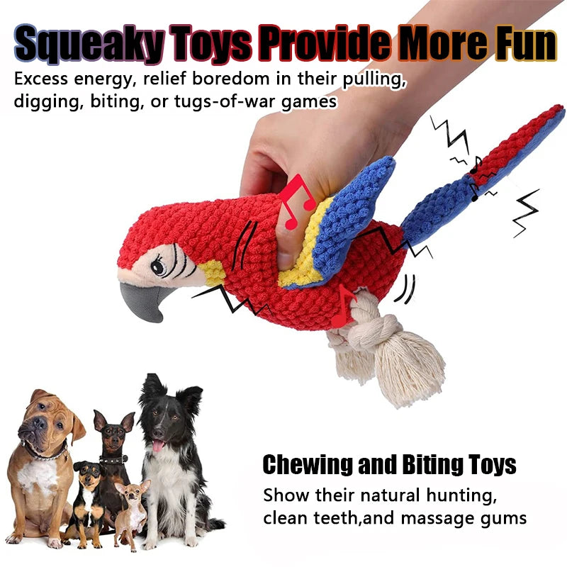 Indestructible Plush Parrot Dog Toy for All Dogs - Smarsty