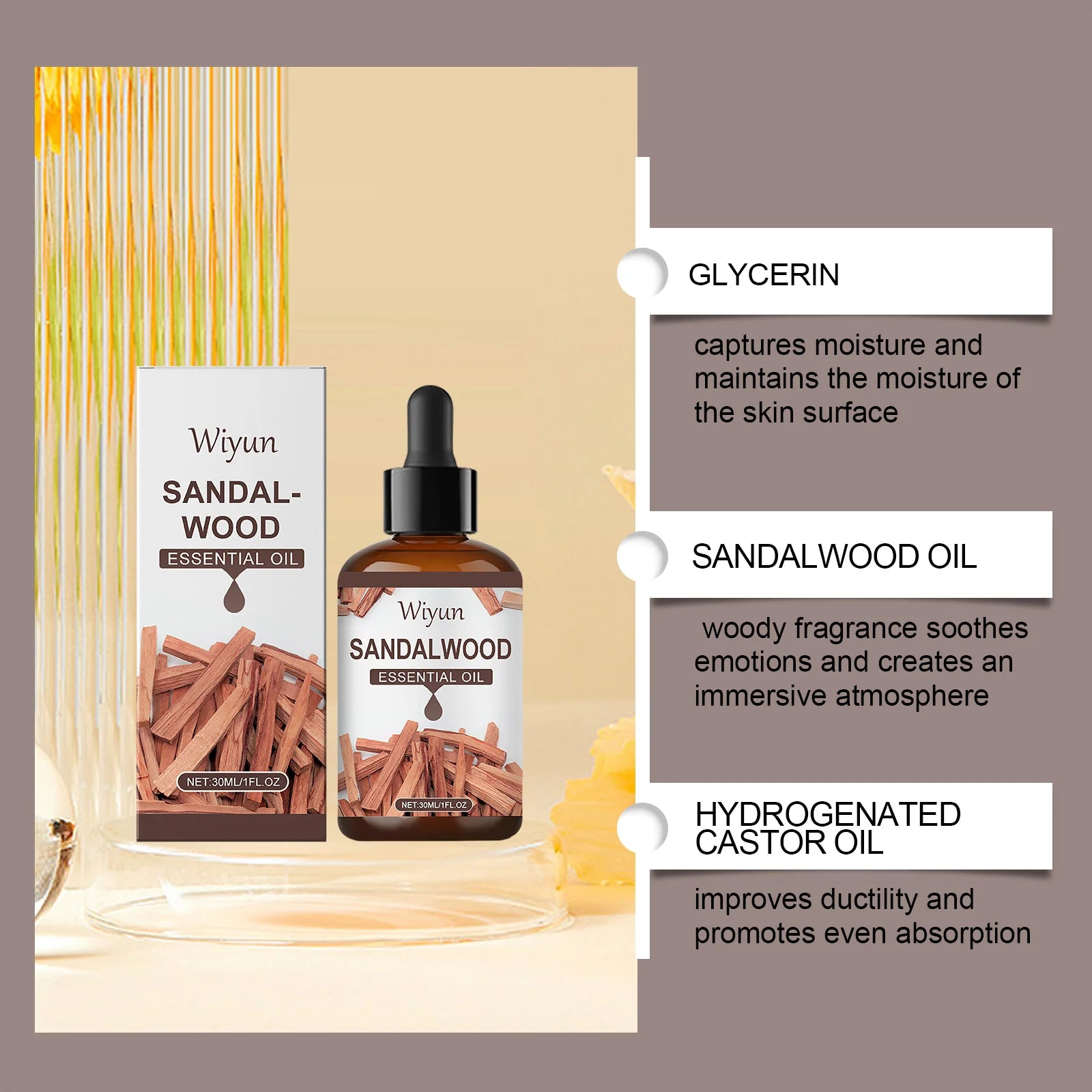 Sandalwood Essential Oil for Skin and Aromatherapy - Smarsty