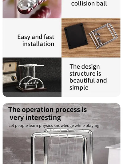Newton's Cradle Balance Steel Ball Teaching Supplies Physics Science Pendulum Desktop Toys Stress Relief Gifts Home Decoration - Smarsty