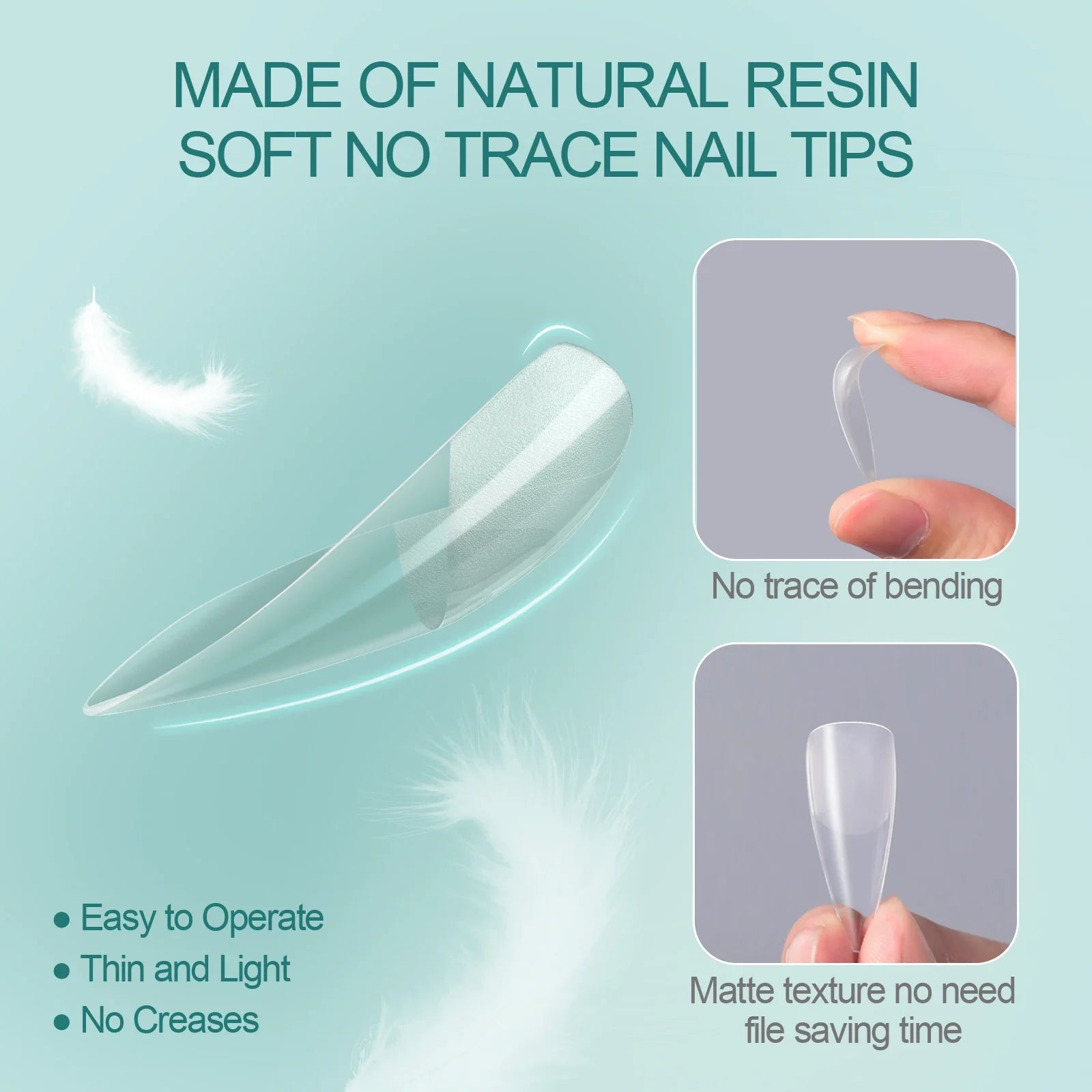 Gel X Nail Tips 120pcs Easy Soak Off Extensions - Smarsty