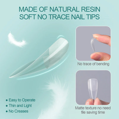 Gel X Nail Tips 120pcs Easy Soak Off Extensions - Smarsty