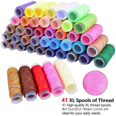Sewing Kit Complete Set with Threads Needles Scissors Tape Measure Buttons and More for DIY Handcraft Projects Home and Travel - Smarsty