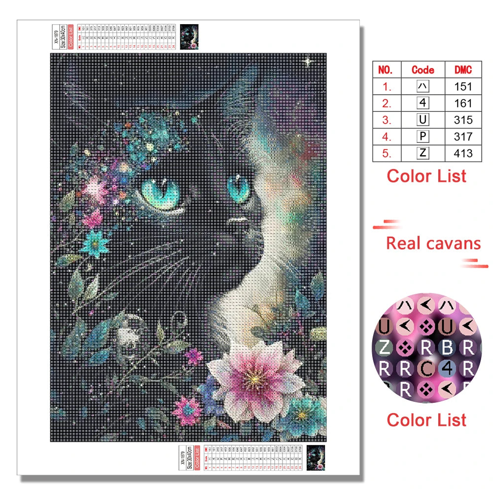 MomoArt Black Cat Diamond Painting Kit for DIY Decor - Smarsty