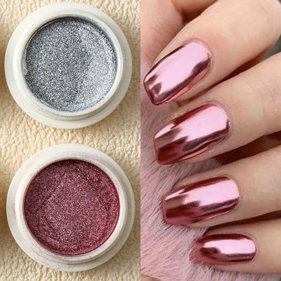 6pc Metallic Mirror Nail Glitter Powder for Stunning Manicures - Smarsty