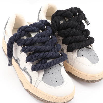 Quality Round Shoelaces Colorful 1CM Thicker Cotton Shoelace Running Sneakers Laces 1Pair 100/120/140CM Boots Shoe laces Shoes - Smarsty