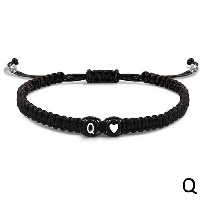 Handmade Adjustable Heart Bracelets A-Z Initials for Friendship - Smarsty