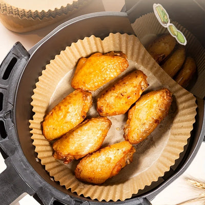 Air Fryer Paper Liners Disposable Oil-Proof Waterproof Baking Paper Round Square And Rectangle Parchment Kitchen Party Supplies - Smarsty