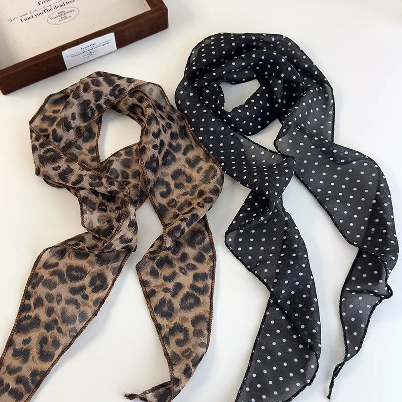 Animal Print Scarf Belt Satin Hair Band for Women - Smarsty