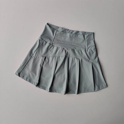 High Waisted Sports Short Skirt, Summer New Cool and Anti Glare Lined Shorts Women's Fitness Yoga Quick Drying A-line Skirt - Smarsty