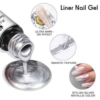 Glitter Liner Nail Gel Polish Set for Stunning Nail Art - Smarsty