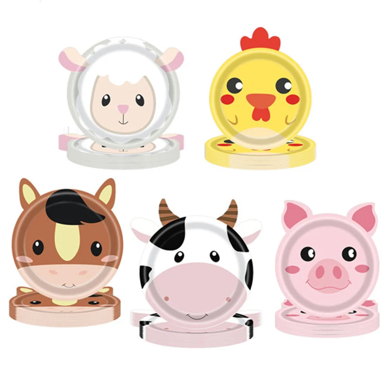 Farm Animals Party Paper Plates for Kids Birthday - Smarsty