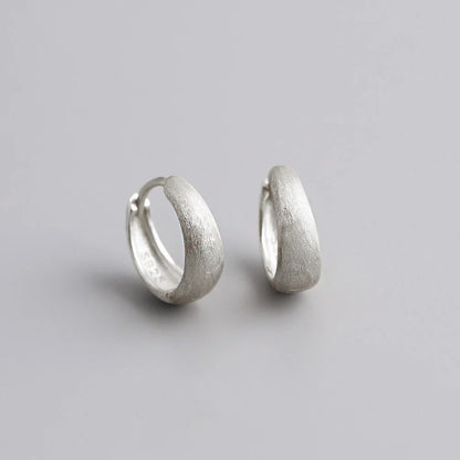 925 Sterling Silver Wide Gothic Huggies Hoop Earrings - Smarsty