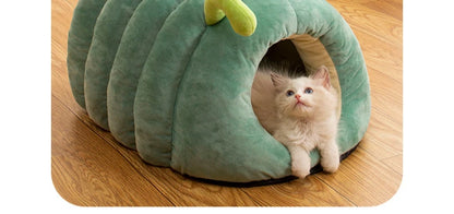 Warm Plush Cat Bed with Foldable Design - Smarsty