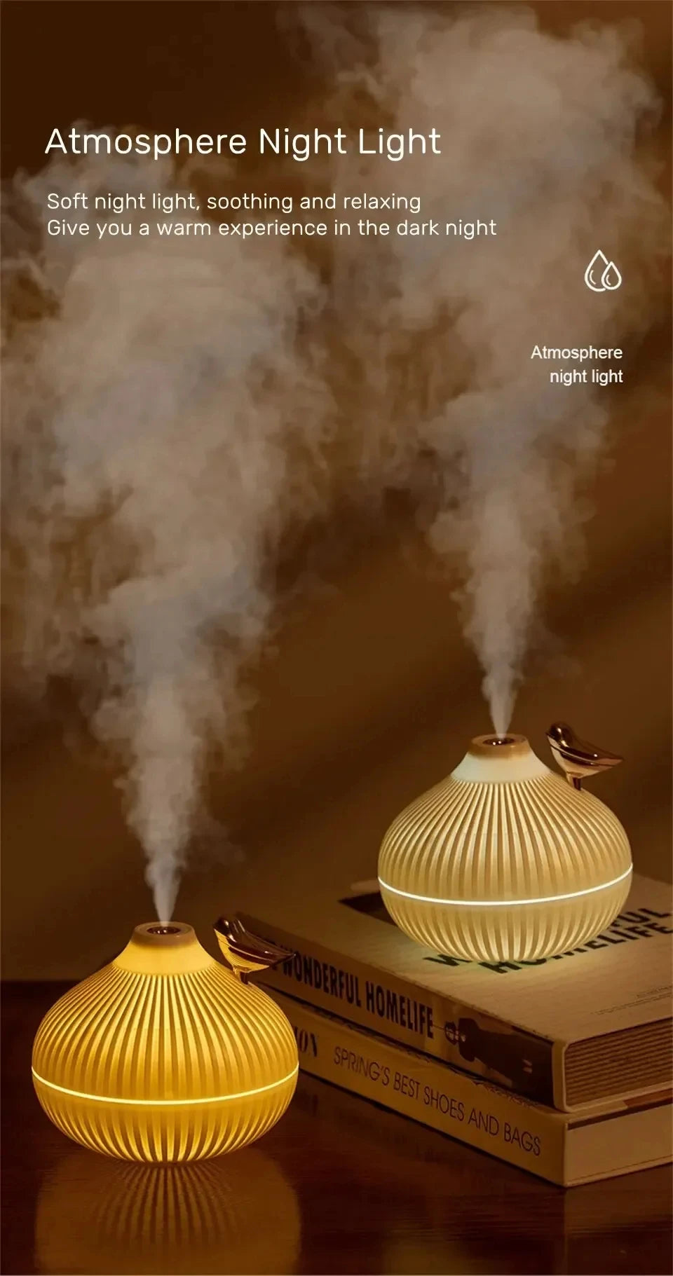 Onion Shape Humidifier with Night Light for Quiet Sleep - Smarsty