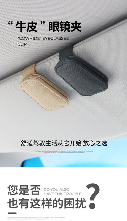 Magnetic Leather Sunglasses Holder For Car Sunshade Clips - Smarsty