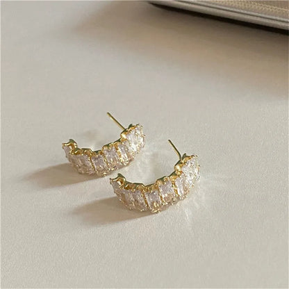 Minimal Geometric Circle Pearl Stud Earrings for Women - Smarsty