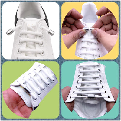 1Pair Elastic Lazy Shoelaces No Tie Shoe Laces Sneakers Flats Shoelaces for Kids Adult Quick Shoelace Fit All Shoes - Smarsty