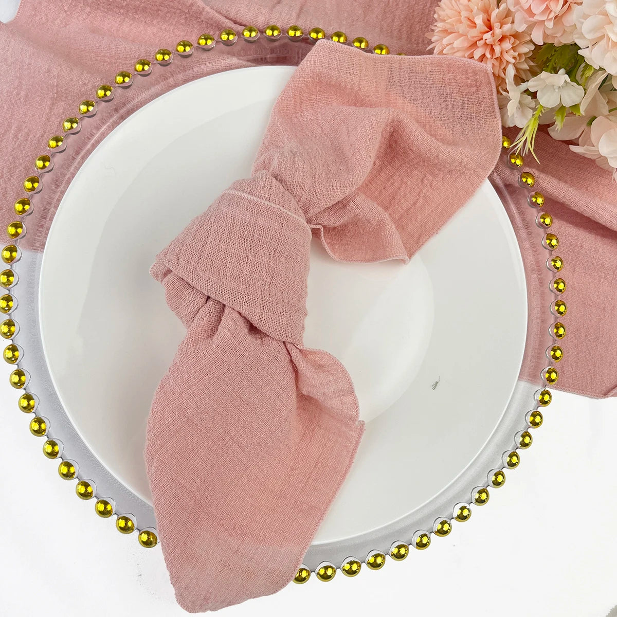Set of 6 Cotton Dinner Napkins for Elegant Table Decor - Smarsty
