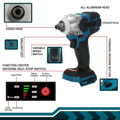 Cordless Brushless Impact Wrench with Toolbox Set - Smarsty