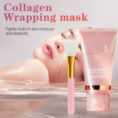 Face Mask Collagen Night Wrapping Mask Elasticity Hydration Reduces Sagging Dullness Hydrolyzed Collagen Skin Care Products 75ml
