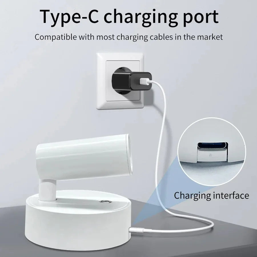 Dimmable LED Wireless USB Rechargeable Wall Spotlight - Smarsty