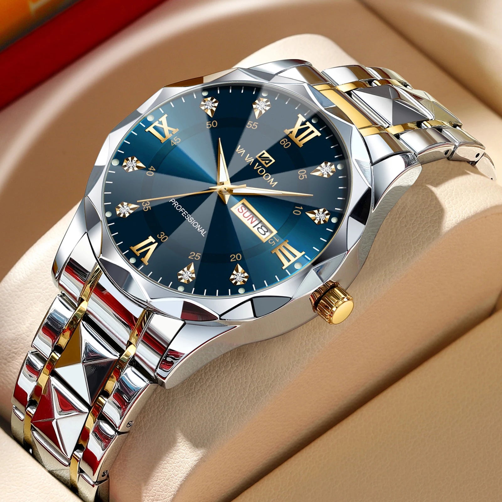 Luxury Men’s Water Resistant Quartz Watch with Night Glow - Smarsty