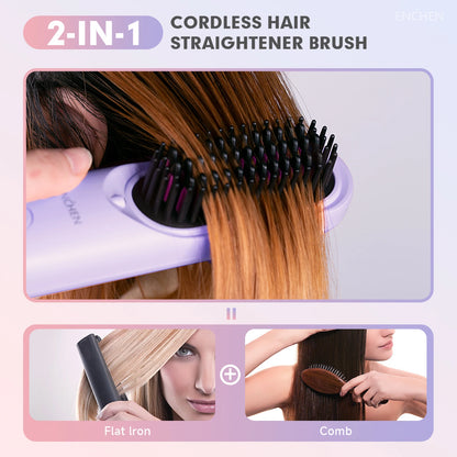 Professional Mini Straightener Brush with Negative Ions - Smarsty