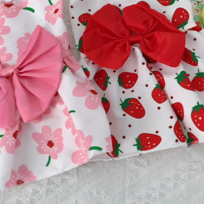 Cute Summer Dog Dress for Small Dogs with Bowknot - Smarsty