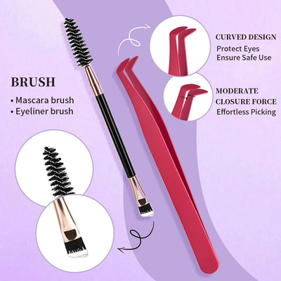 ISEEN DIY Eyelash Extension Kit with Bond and Tweezers - Smarsty