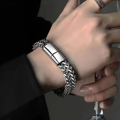 Stainless Steel Magnetic Buckle Bracelet for Unisex - Smarsty
