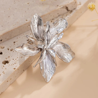 Double Layered Metal Flower Ring for Women - Smarsty