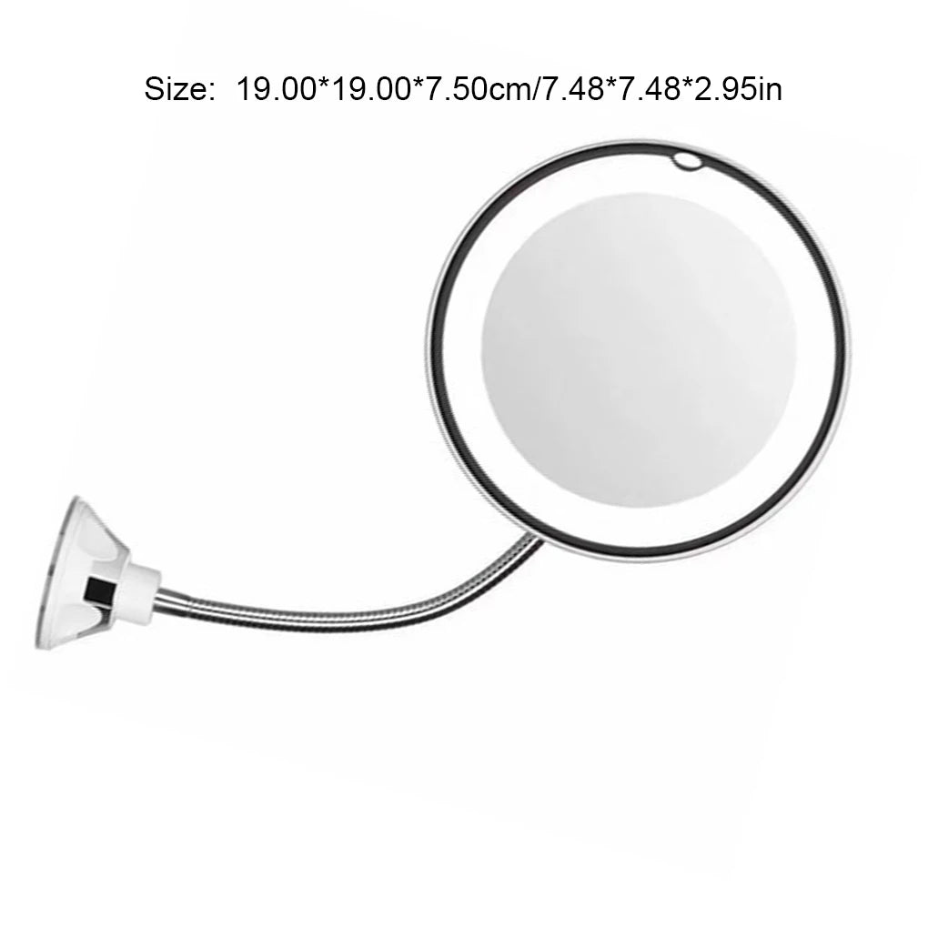 Flexible Gooseneck Makeup Mirror with Bright LED Light - Smarsty