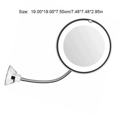 Flexible Gooseneck Makeup Mirror with Bright LED Light - Smarsty