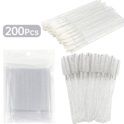 200 Pcs Disposable Makeup Brushes for Eyelash and Lip Application - Smarsty
