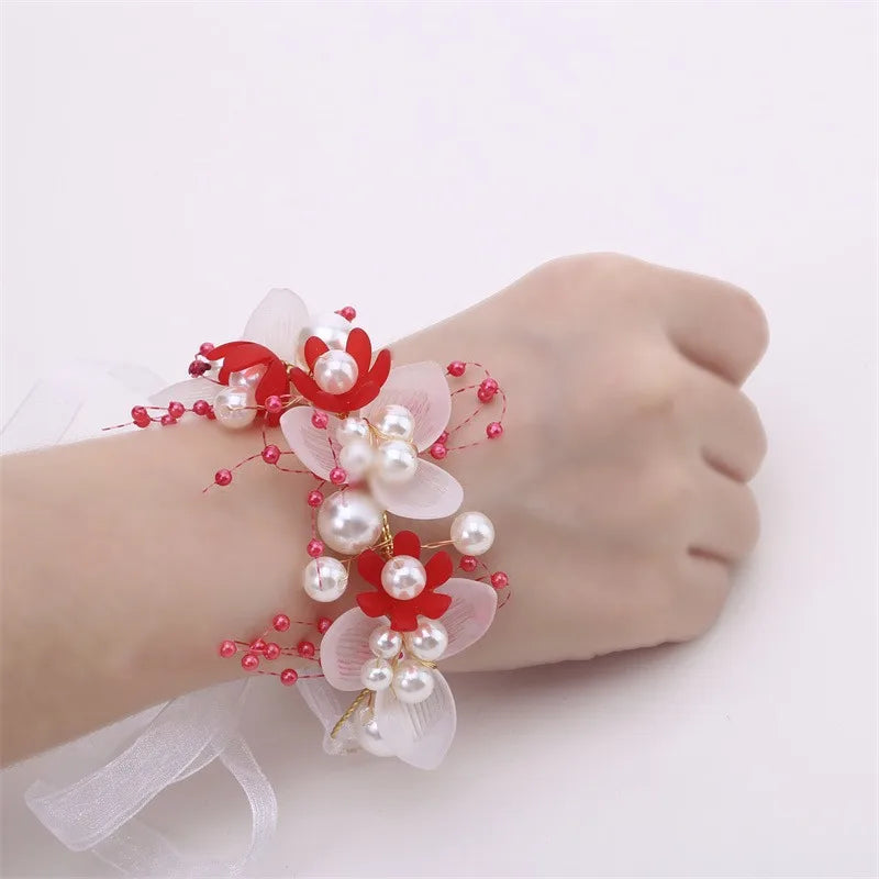 Bohemian Pearl Flower Headband For Girls Wedding Bridal - Smarsty