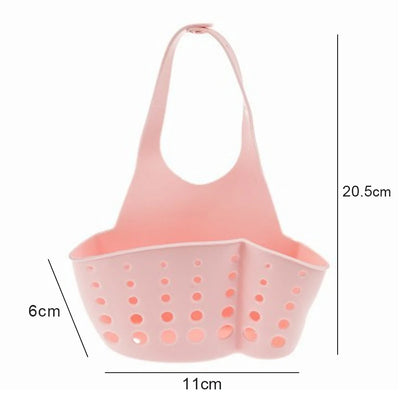 Home Storage Drain Basket Kitchen Sink Holder Adjustable Soap Sponge Shlf Hanging Drain Basket Bag Kitchen Accessories by Smarsty
