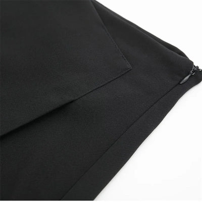 MUJER 2025 Asymmetric Skort For Women Black High Waist Mini Skirt Shorts Women Casual Bermuda Shorts Woman Summer Skirt Shorts - Smarsty