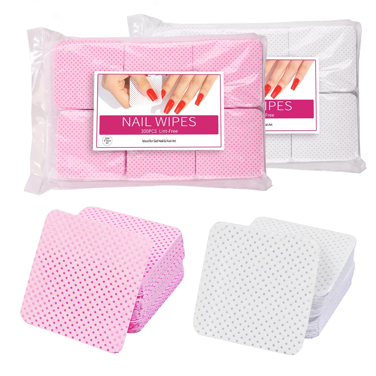 300 Pcs Lint Free Cotton Nail Polish Remover Wipes - Smarsty