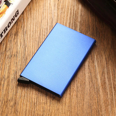 Rfid Smart Wallet Card Holder Metal Thin Slim Men Women Wallets Pop Up Minimalist Wallet Small Black Purse Vallet Walets for Men - Smarsty