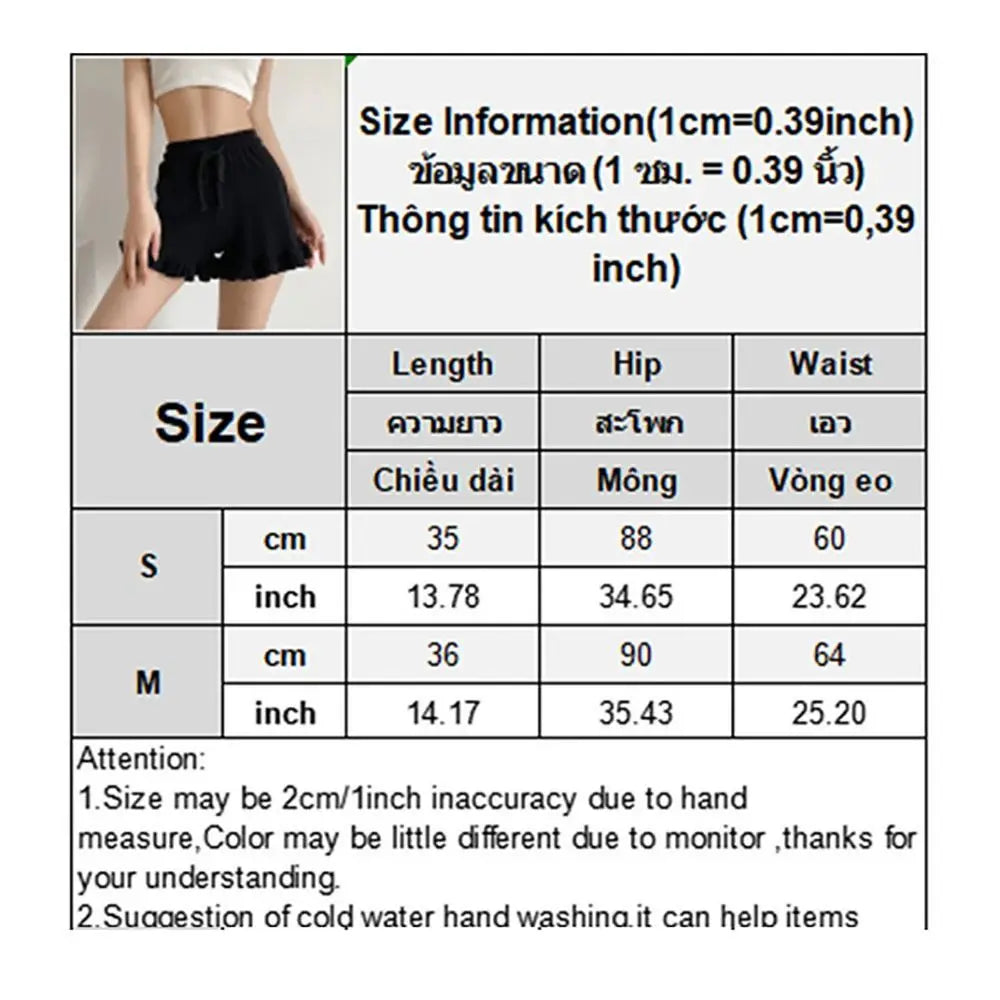 Casual Elastic-waisted Sweatpants Fashion Y2K Summer Waffle Shorts High Waist Lace Hot Pants Women