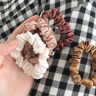 Minimalist Silk Hair Scrunchies Soft Elastic For Women - Smarsty