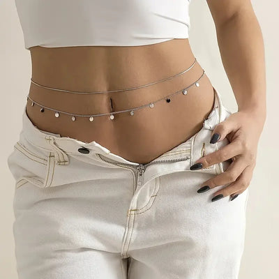 Round Coin Tassel Pendant Body Chain for Summer - Smarsty