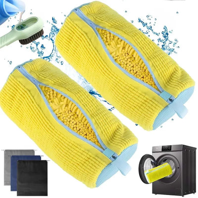 1/2/4PCS Shoe Washing Machine Bag with Liquid Shoe Brush Set Durable Laundry Shoe Bag and Soft Bristle Clean Brush for All Shoes - Smarsty