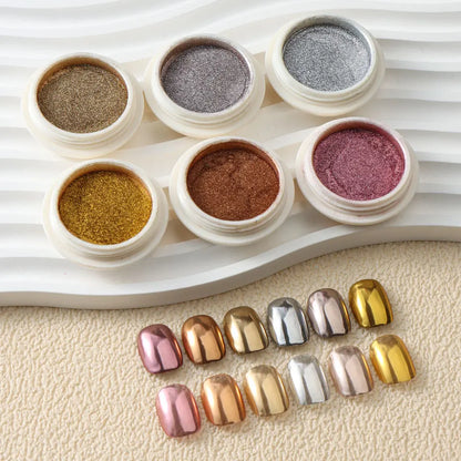 6pc Metallic Mirror Nail Glitter Powder for Stunning Manicures - Smarsty