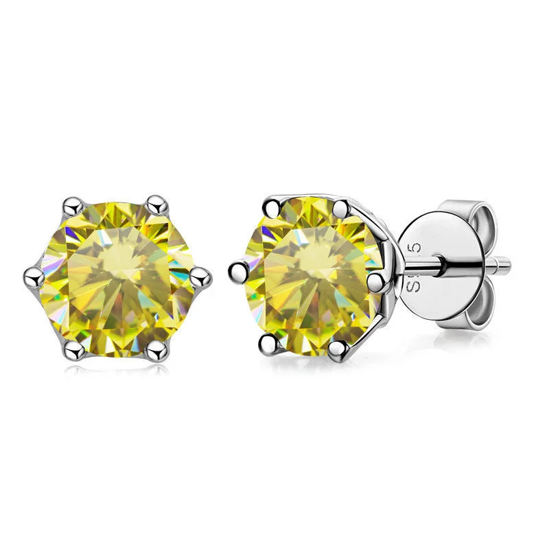 1 CT D Color Moissanite Stud Earrings Sparkling 925 Silver - Smarsty