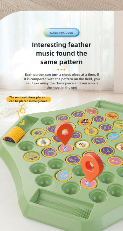 Kids Battle Chess Educational Toy Observation Concentration Training Fun Animal Flip Chess Parent-child Interactive Game Toys by Smarsty