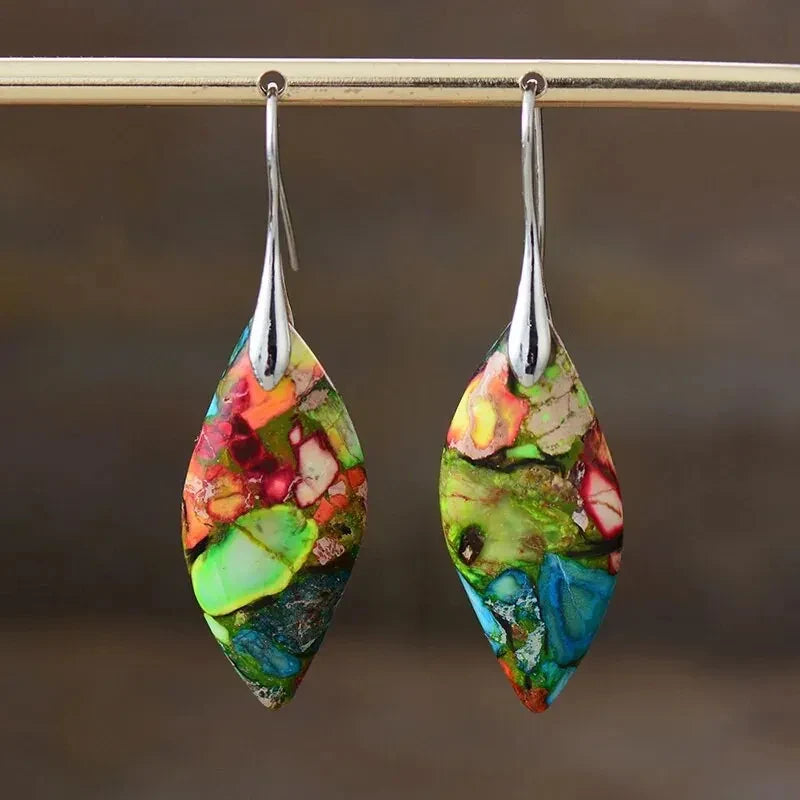 Vintage Minimalism Natural Stone Drop Earrings for Women - Smarsty