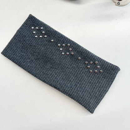 Punk Grunge Wide Elastic Headband Stretchy Metal Look - Smarsty