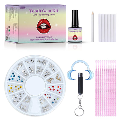 DIY Teeth Gems Kit With Glues And Light Teeth Anti-drop Clear Precious Stone Jewelry Decoration Glittering Tooth Jewelry Kit - Smarsty